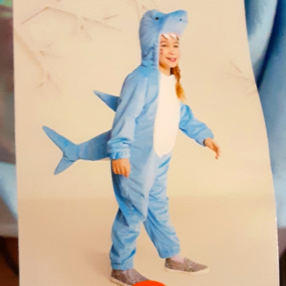 Hyde & Eek Boutique plush toddler SHARK costume pullover head blue 18-24…New